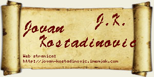 Jovan Kostadinović vizit kartica